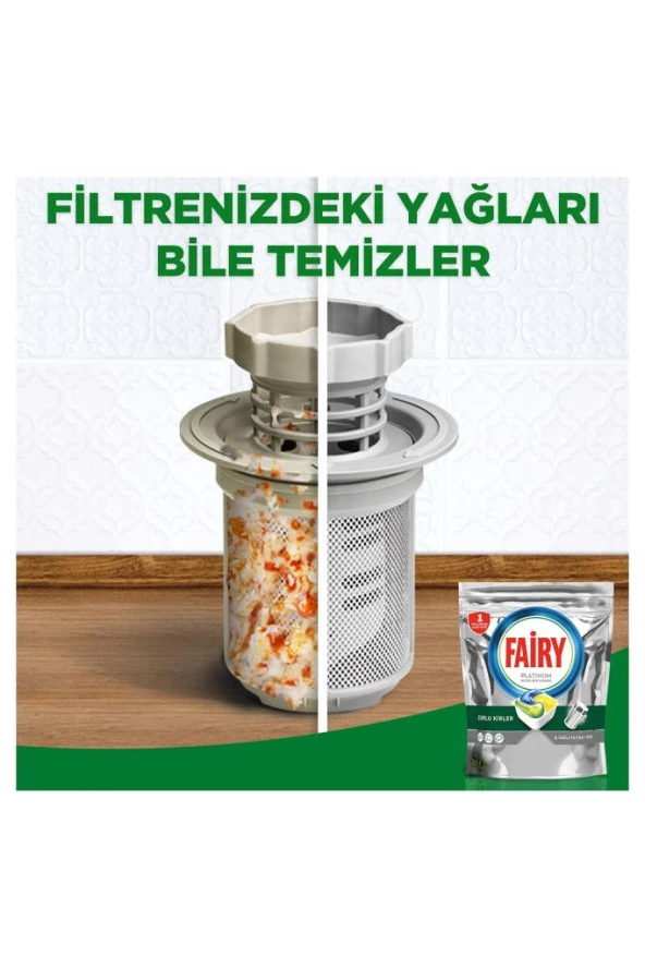 Fairy Platinum 60 Yıkama Bulaşık Makinesi Deterjanı Tableti / Kapsülü Limon Kokulu - Resim 5