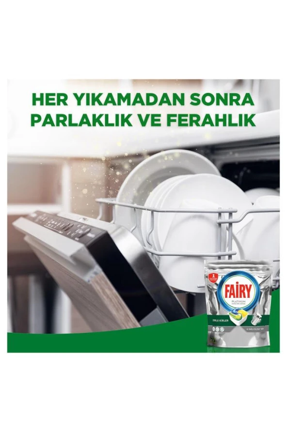 Fairy Platinum 60 Yıkama Bulaşık Makinesi Deterjanı Tableti / Kapsülü Limon Kokulu - Resim 6
