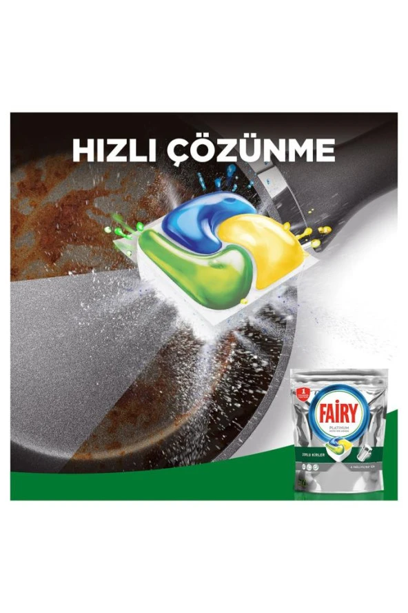 Fairy Platinum 60 Yıkama Bulaşık Makinesi Deterjanı Tableti / Kapsülü Limon Kokulu - Resim 7