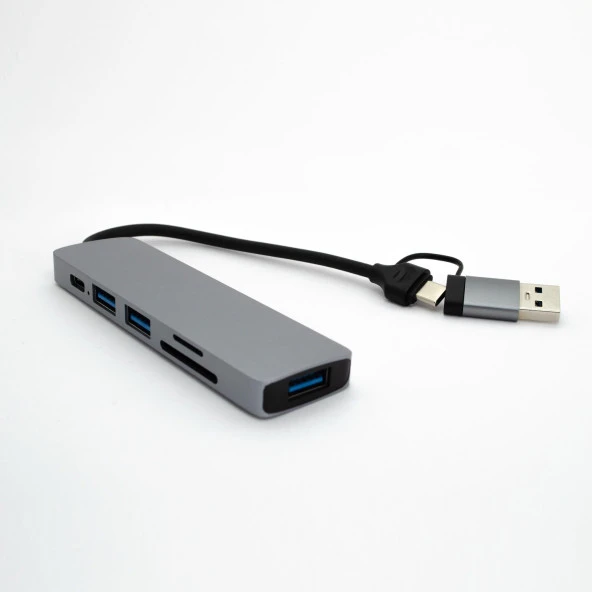 Global 6in1 UsbA ve Type-C to 3x USB3.0, TF, SD, Type-C Çoklayıcı Hub Adaptör WNE0168