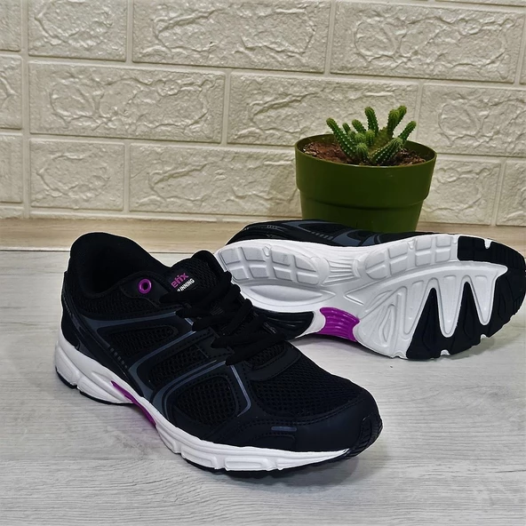 Kinetix Arıon Siyah-Mor-Beyaz Fuspetli Athletic Koşu Spor Ayakkabı - 9