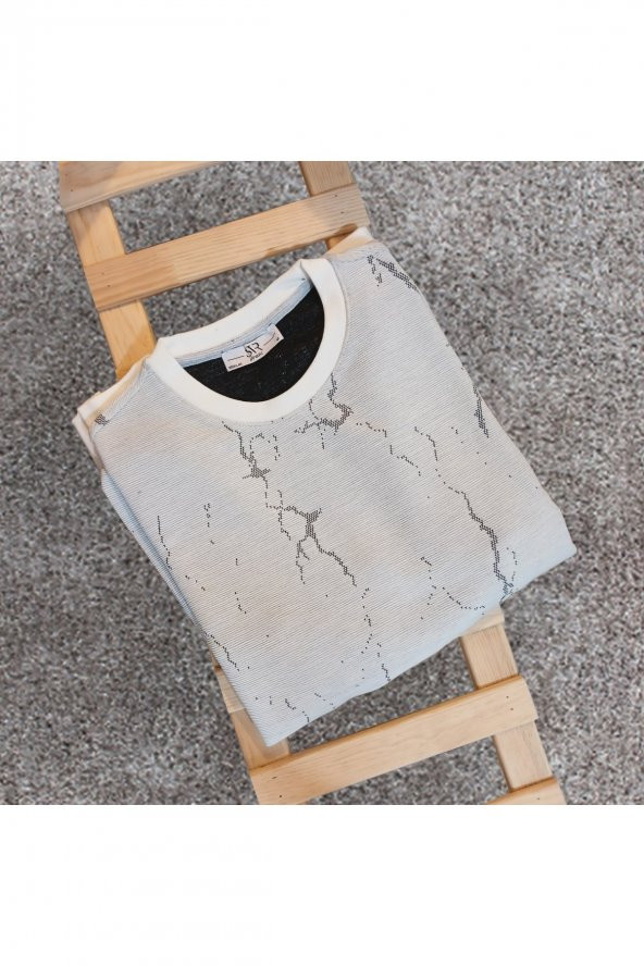 SÜVARİ MERMER DESEN RAHAT KALIP SWEATSHİRT - 2