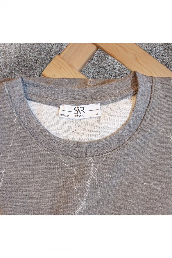 SÜVARİ MERMER DESEN RAHAT KALIP SWEATSHİRT - 6