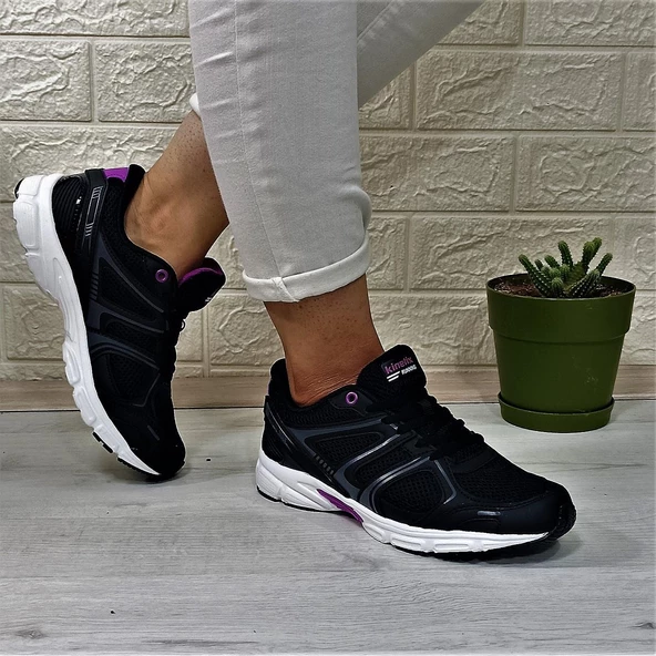 Kinetix Arıon Siyah-Mor-Beyaz Fuspetli Athletic Koşu Spor Ayakkabı - 7