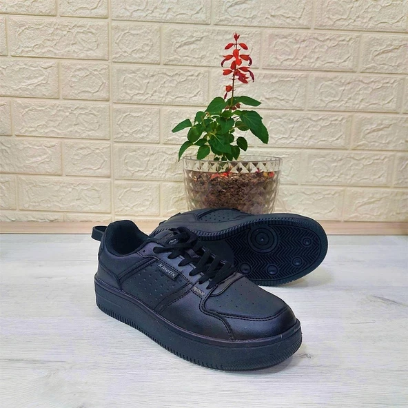 Kinetix Enner Pu Siyah Comfort Fuspetli Atom Sneaker Spor Ayakkabı - Resim 9