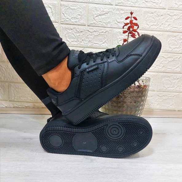 Kinetix Enner Pu Siyah Comfort Fuspetli Atom Sneaker Spor Ayakkabı - Resim 2