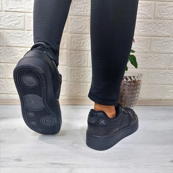 Kinetix Enner Pu Siyah Comfort Fuspetli Atom Sneaker Spor Ayakkabı - Resim 7