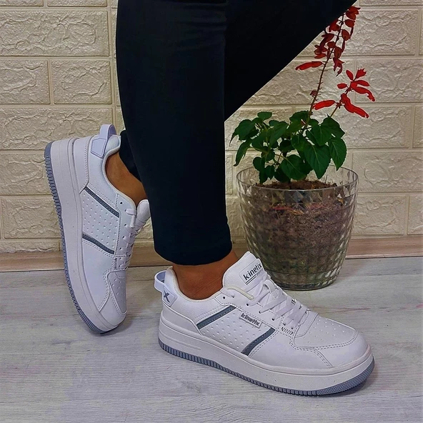 Kinetix Enner Pu Beyaz Comfort Fuspetli Atom Sneaker Spor Ayakkabı - Resim 6