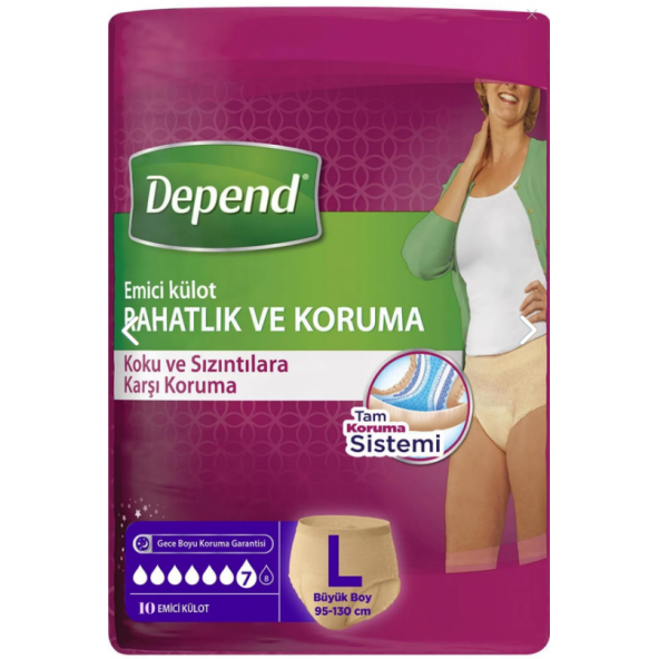 DEPEND Emici Külot L Beden 10 Adet