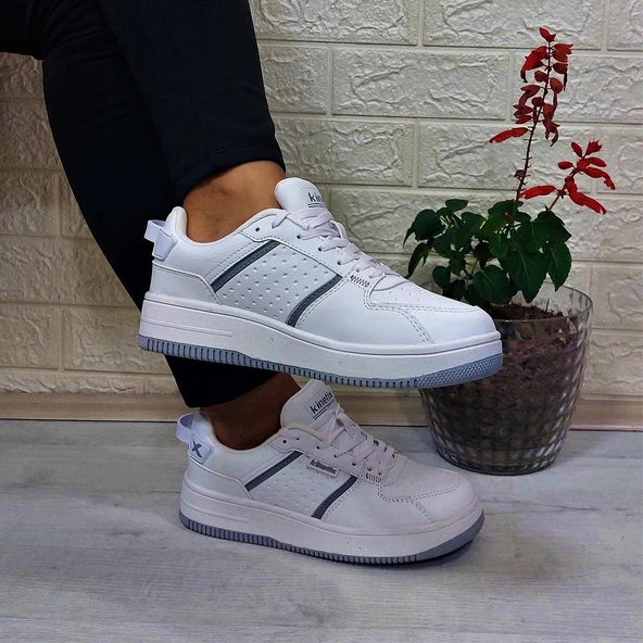 Kinetix Enner Pu Beyaz Comfort Fuspetli Atom Sneaker Spor Ayakkabı - Resim 4