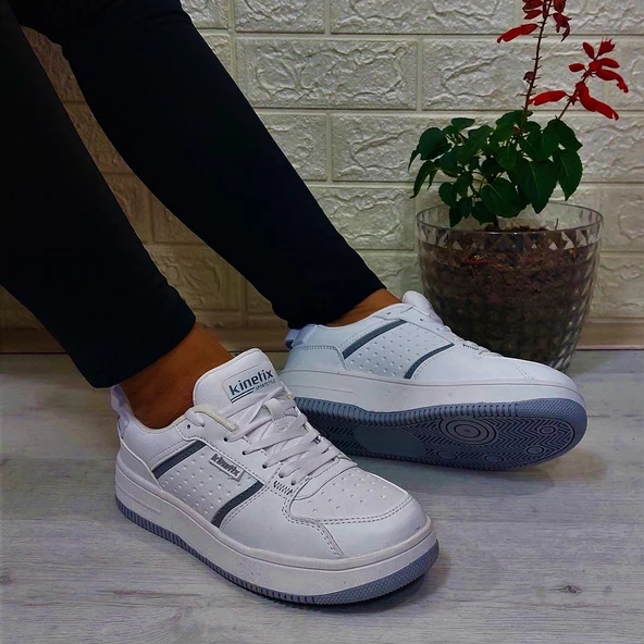 Kinetix Enner Pu Beyaz Comfort Fuspetli Atom Sneaker Spor Ayakkabı - Resim 3