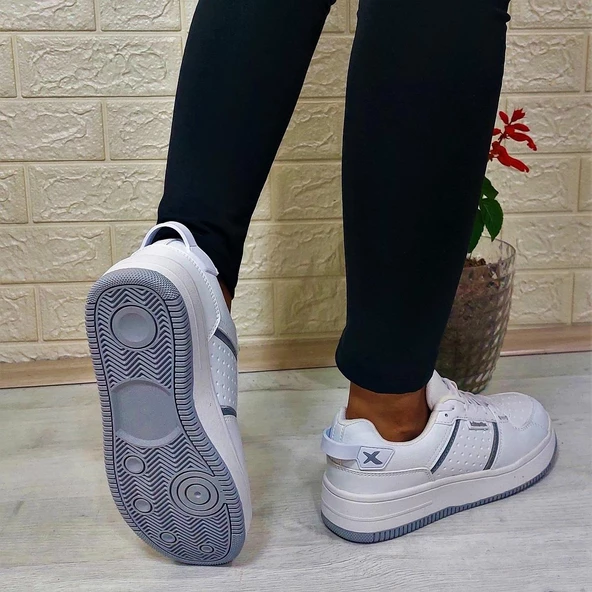 Kinetix Enner Pu Beyaz Comfort Fuspetli Atom Sneaker Spor Ayakkabı - Resim 7