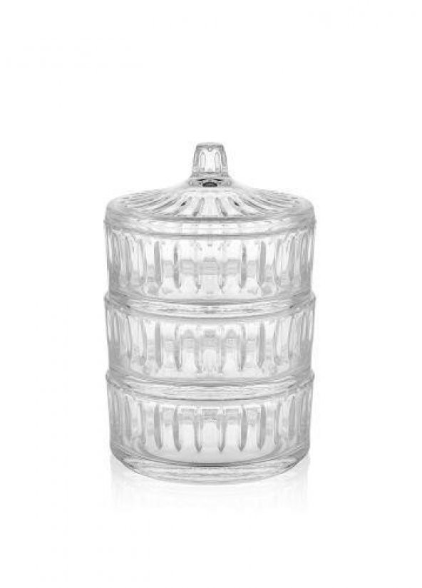 The Mia Cam Kapaklı 3lü Şekerlik 22 x 14 Cm CAM0244