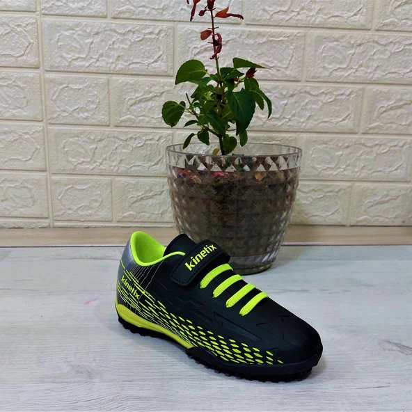Kinetix Breton J Turf Siyah-NeonSarı Cırtlı Halı Saha Futbol Ayakkabısı - 6