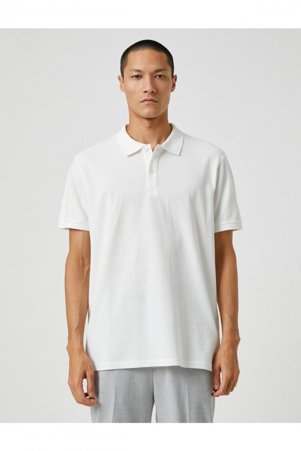 Basic Tişört Polo Yaka Düğme Detaylı - 8