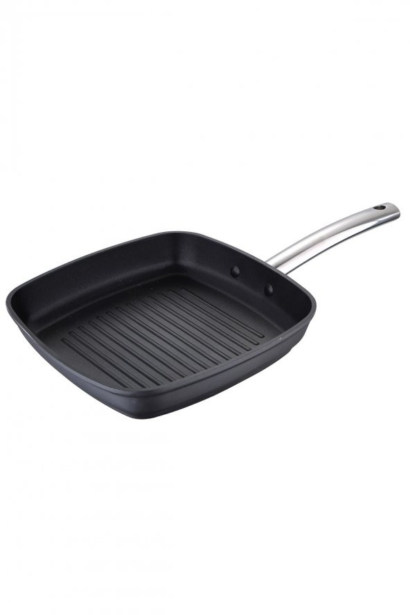 MasterPro Dövme Alüminyum Izgara Tava İndüksiyonlu 28x28 cm Foodies Collection serisi 3510