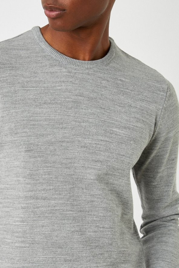 Erkek Gri Basic Kazak 3WAM70017HT - 5