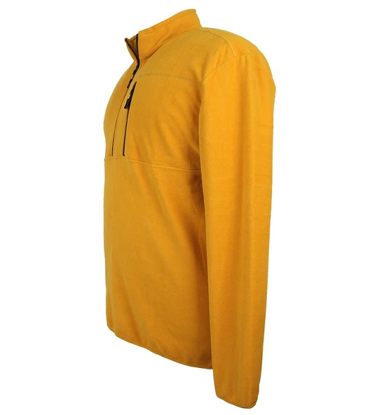 Erkek Büyük Beden Yarım Fermuarlı Polar Sweat Sarı - 2