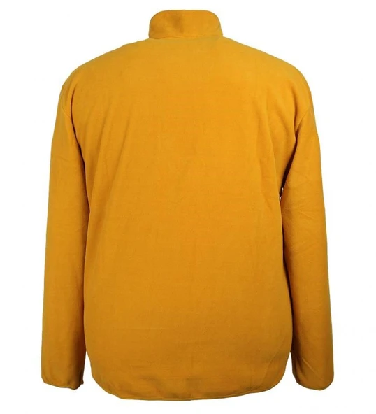 Erkek Büyük Beden Yarım Fermuarlı Polar Sweat Sarı - 3