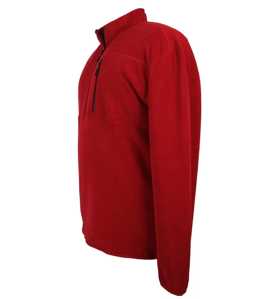 Erkek Büyük Beden Yarım Fermuarlı Polar Sweat Kırmızı - 2