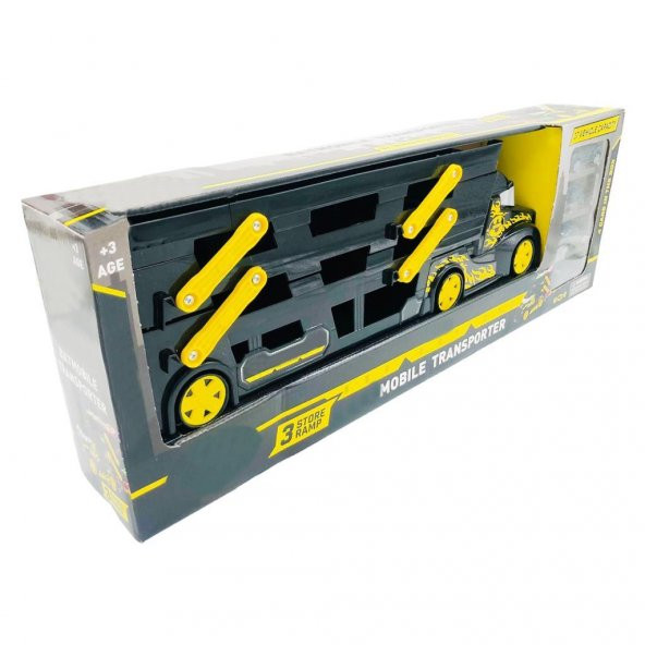 Ethem Oyuncak Siyah 3 Katlı Taşıyıcı Tır 628-3, 4 Arabalı 3 Katlı Taşıyıcı Tır - 6