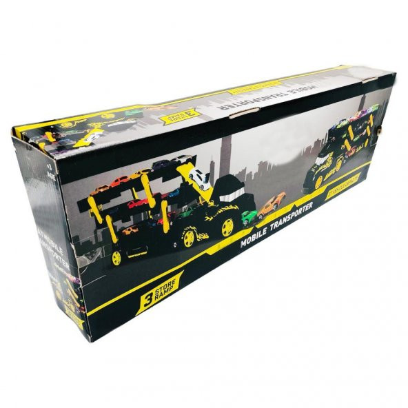 Ethem Oyuncak Siyah 3 Katlı Taşıyıcı Tır 628-3, 4 Arabalı 3 Katlı Taşıyıcı Tır - 7