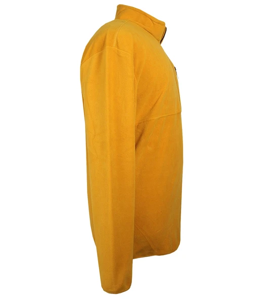 Erkek Büyük Beden Yarım Fermuarlı Polar Sweat Sarı - 4