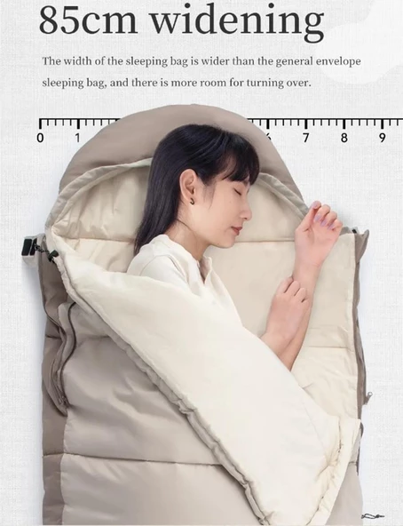 Naturehike Feeder B180 Cotton Uyku Tulumu -8°C Moss Green Left - 6