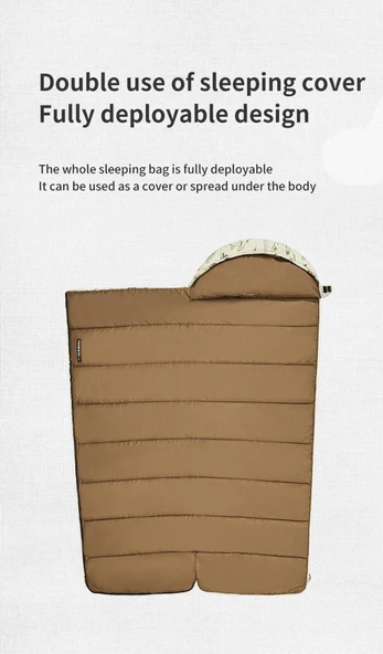 Naturehike Cute Mud Rabbit MT400 Zarf Trazı Pamuklu Uyku Tulumu -18°C  Laurel Left - Resim 9