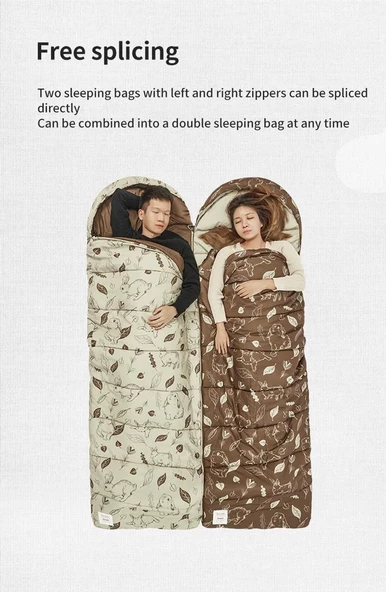 Naturehike Cute Mud Rabbit MT180 Zarf Trazı Pamuklu Uyku Tulumu -8°C  Laurel Left - 9