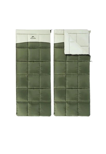 Naturehike LT150 Zarf Tarzı Pamuklu Uyku Tulumu -4°C  Army Green Left