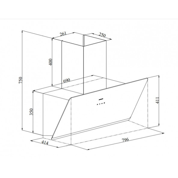 Silverline 3457 Soho Gri Cam Davlumbaz 80 Cm - 3