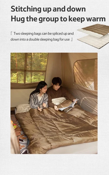 Naturehike LT150 Zarf Tarzı Pamuklu Uyku Tulumu -4°C Blue Left - 11