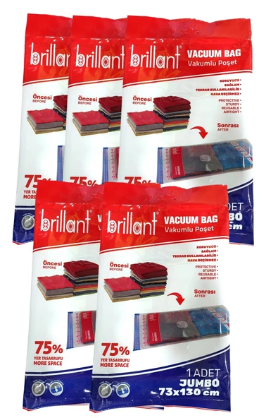 Brillant Vakumlu Hurç, 5li Set, Jumbo Boy 73x130