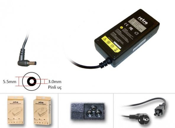 Samsung M40, Q30, Q40, R40, R50, R510, R540 9V 3.16A 60W Notebook Adaptör RNA-SG02