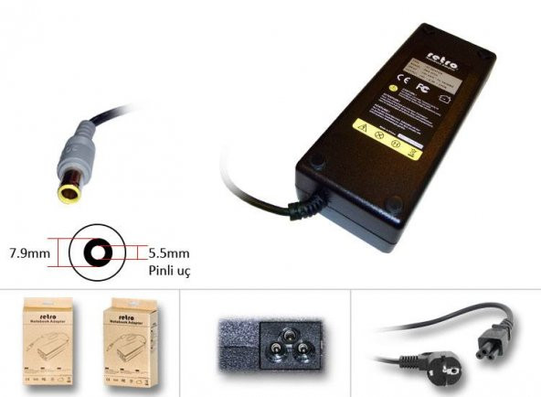 57Y4622  135W Yuvarlak Pinli Uç Notebook Adaptör RNA-IB12 ürün görseli 1