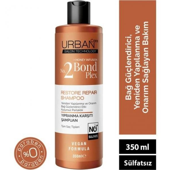 Urban Care Şampuan Bond Plex Restore Repaır Yıpranma Karşıtı Sülfatsız 350 Ml