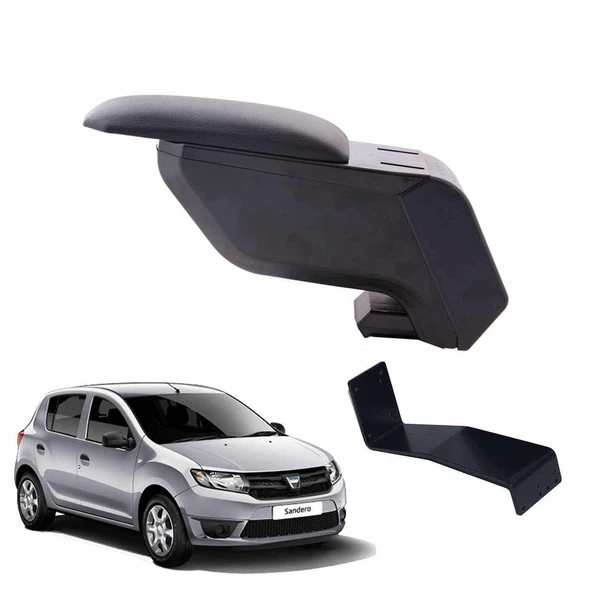 3 Tıkla Dacia Sandero 2013 Delmesiz Çelik Ayaklı Siyah Kolçak Kol Dayama