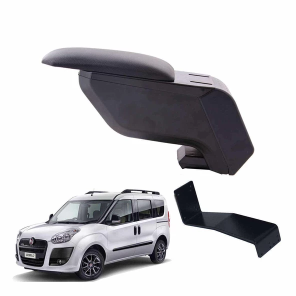 3 Tıkla Fiat Doblo 2013 Delmesiz Çelik Ayaklı Siyah Kolçak Kol Dayama