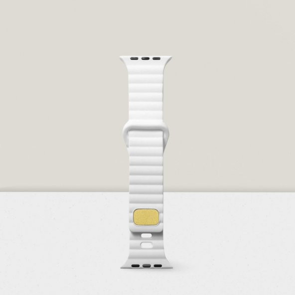 Cosmostech Akıllı Saat Watch için Uyumlu 42MM 44MM 45MM 49MM 1/2/3/4/5/6/se/7/8/ultra Silikon Kordon ve Kayışı Dalgalı Şerit Tasarım Beyaz