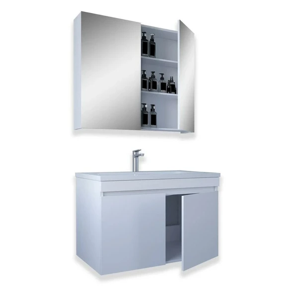 Teta Home Tokyo 65 CM Mdf Banyo Dolabı Seti  Beyaz - 2