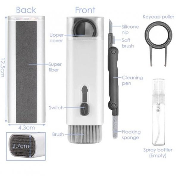 Çok Fonksiyonlu 7 Parça Airpods Klavye Ekran Kulaklık Temizleme Kiti - 2