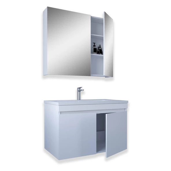 Teta Home Tokyo 65 CM Mdf Banyo Dolabı Seti  Beyaz - 2