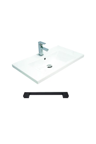 Teta Home Lizbon 80 cm Mdf Banyo Dolabı Seti ve Boy Dolabı  Atlantik Çam-Beyaz - 3