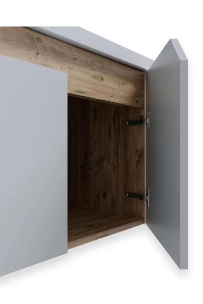 Teta Home Napoli 80 cm Mdf Banyo Dolabı Seti + Boy Dolabı  Atlantik Çam-Beyaz - 3