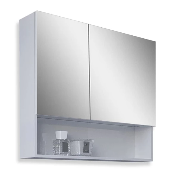 Teta Home Batum 80 Cm Mdf Banyo Aynalı Üst Dolap  Beyaz