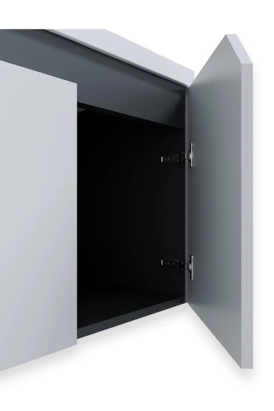 Teta Home Napoli 80 cm Mdf Banyo Dolabı Seti + Boy Dolabı  Antrasit-Beyaz - 3
