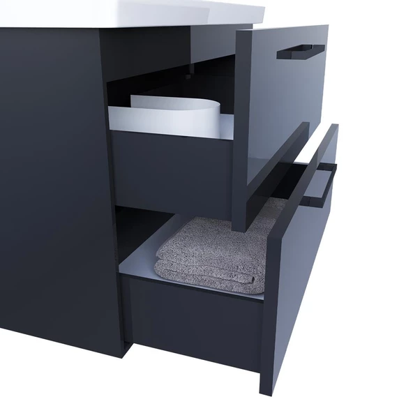 Teta Home Batum 80 Cm Mdf Banyo Dolabı Seti  Antrasit - 3