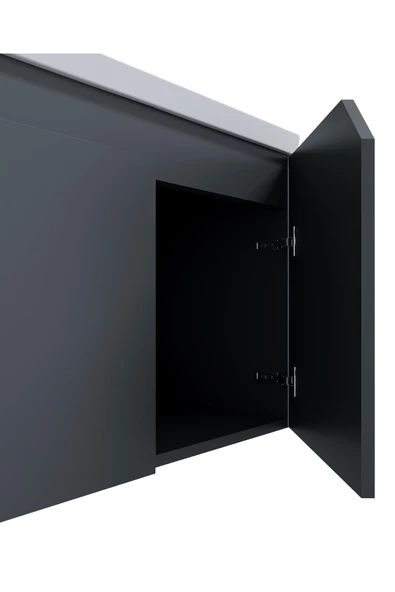 Teta Home Napoli 80 cm Mdf Banyo Dolabı Seti + Boy Dolabı  Antrasit - 3