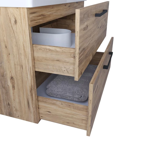 Teta Home Batum 80 Cm Mdf Banyo Dolabı Seti  Atlantik Çam - 3